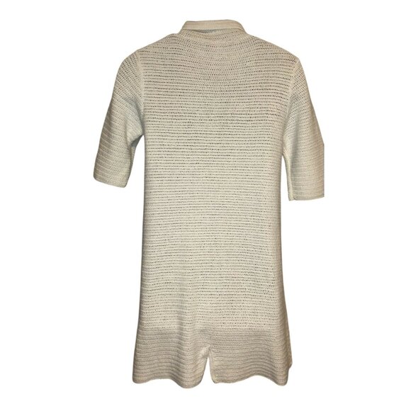 525 America White Button Up Cardigan Sweater 3/4 Sleeve Women's Size Large - Picture 2 of 9